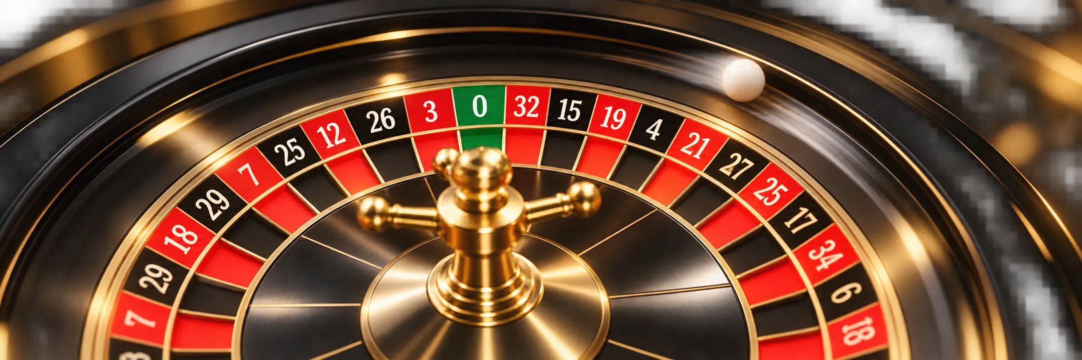 Cilindro de ruleta en rotación mostrando las casillas numeradas y el sector del cero