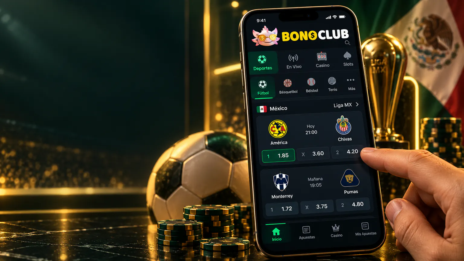 Apuestas móviles en Bonoclub